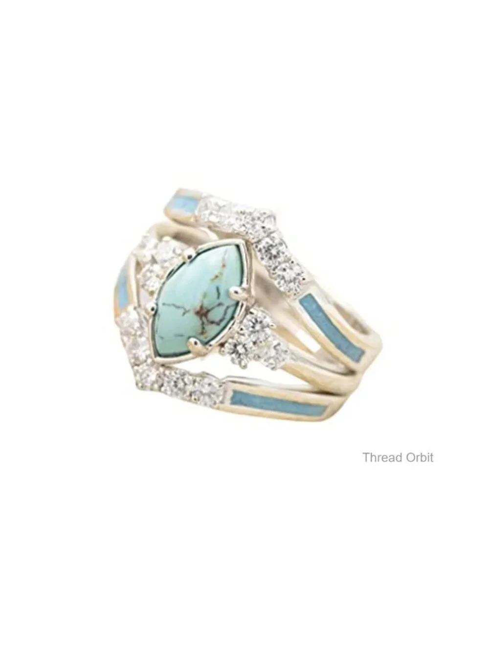 3 PCS Natural Turquoise Diamond Ring Set - Bohemian Stackable Knuckle Rings